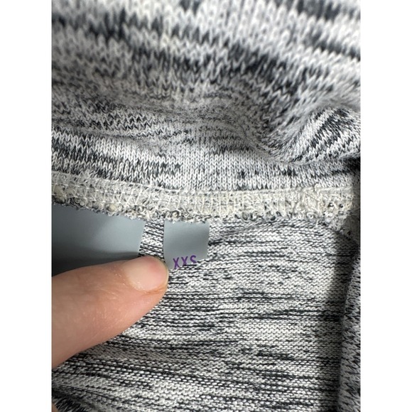Athleta Women Gray Space Dye Cowl Neck Tunic Sweatshirt Zip Pockets XXS RN54023 - Picture 4 of 12